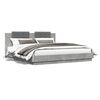 vidaXL Cadre de lit avec LED sans matelas gris b&eacute;ton 160x200 cm