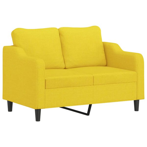 vidaXL Ensemble de canap&eacute;s 4 pcs avec coussins jaune clair tissu