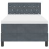 vidaXL Lit &agrave; ressort LED avec matelas Gris fonc&eacute; 100 x 200 cm Velours