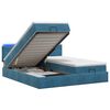 vidaXL Lit coffre avec matelas et LED Bleu fonc&eacute; 160 x 200 cm Velours