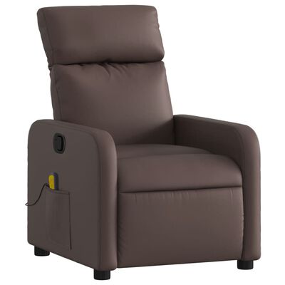 vidaXL Fauteuil de massage inclinable Marron Similicuir