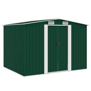 vidaXL Abri de stockage pour jardin M&eacute;tal Vert 257 x 205 x 178 cm