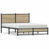 vidaXL Cadre de lit en m&eacute;tal sans matelas ch&ecirc;ne sonoma 140x190 cm