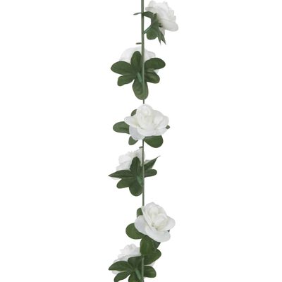 vidaXL Guirlandes de fleurs de Noël 6 pcs blanc 240 cm