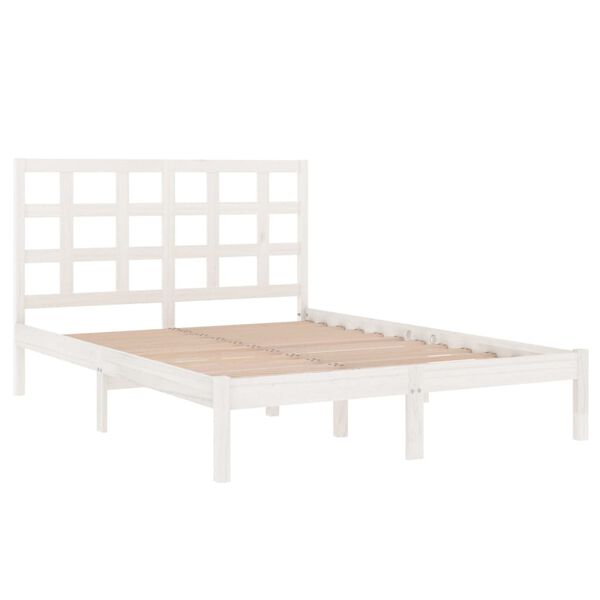 vidaXL Cadre de lit sans matelas blanc 160x200 cm bois massif