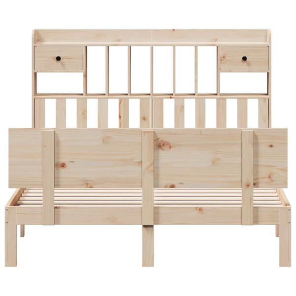 vidaXL Lit biblioth&egrave;que sans matelas 140x200 cm bois massif de pin