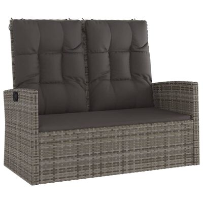 vidaXL Salon de jardin 4 pcs avec coussins Gris Résine tressée