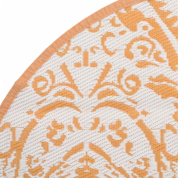 vidaXL Tapis d'ext&eacute;rieur ARAKIL orange et blanc &Oslash;200 cm PP