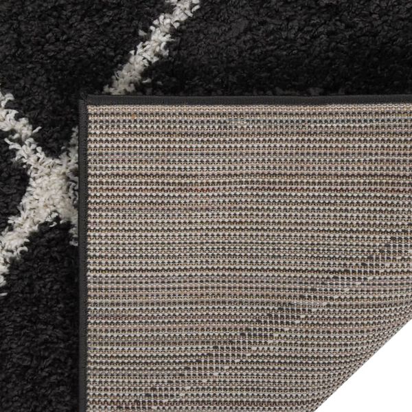 vidaXL Tapis shaggy &agrave; poils longs Cr&egrave;me et anthracite 80x150 cm