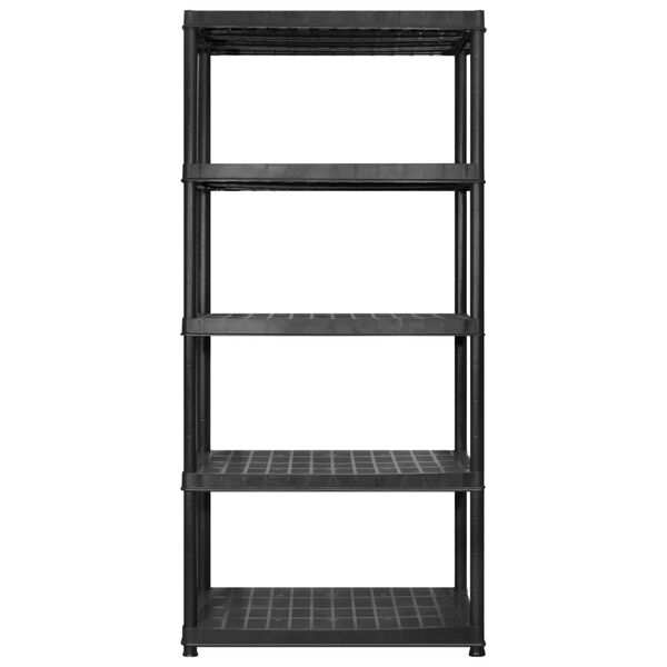 vidaXL &Eacute;tag&egrave;re de rangement &agrave; 5 niveaux Noir 366x45,7x185 cm Plastique