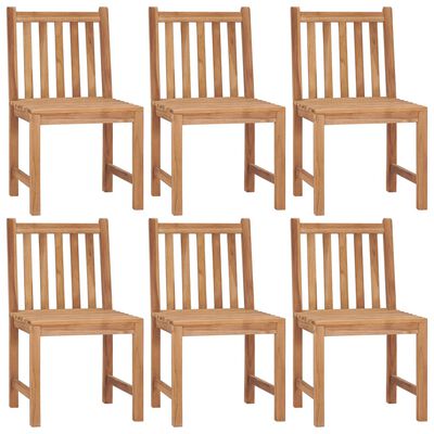 vidaXL Chaises de jardin lot de 6 avec coussins Bois de teck massif