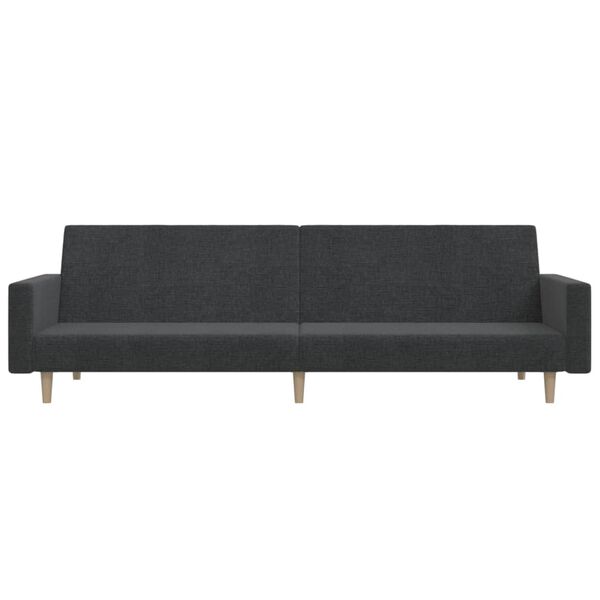 vidaXL Canap&eacute;-lit &agrave; 2 places Gris fonc&eacute; Tissu