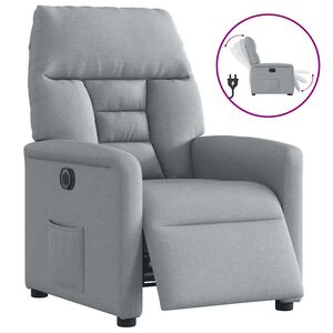 vidaXL Fauteuil inclinable &eacute;lectrique Gris clair Tissu