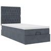 vidaXL Cadre de lit ottoman avec matelas gris foncé 100x200 cm velours