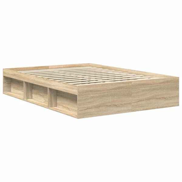 vidaXL Cadre de lit sans matelas ch&ecirc;ne sonoma 150x200 cm