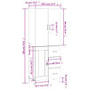 vidaXL Buffet haut Blanc 69,5x34x180 cm Bois d'ing&eacute;nierie