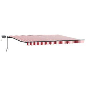 vidaXL Auvent r&eacute;tractable Rouge et Blanc 400 &times; 350 cm