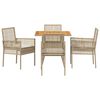 vidaXL Ensemble de salle &agrave; manger pour jardin 5 pcs Beige polyrotin