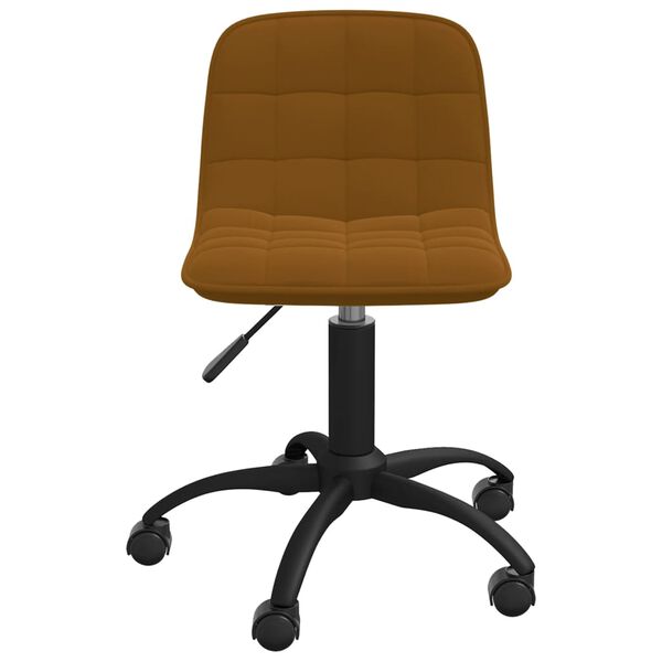 vidaXL Chaise pivotante de salle &agrave; manger Marron Velours