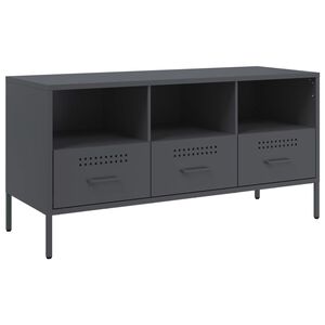 vidaXL Meuble TV anthracite 100,5x39x50,5 cm acier