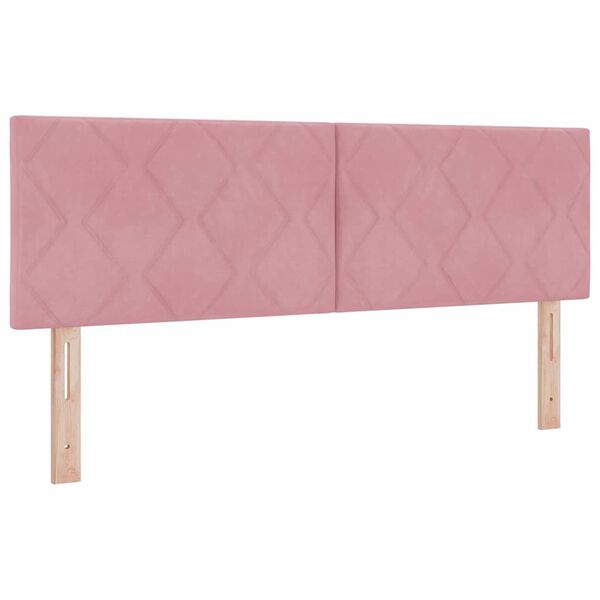 vidaXL T&ecirc;te de lit avec t&ecirc;te de lit Rose 160 cm Velours