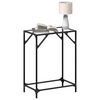 vidaXL Table console avec dessus en verre transparent 60x35x81cm acier