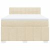 vidaXL Sommier &agrave; lattes de lit avec matelas Cr&egrave;me 140x200 cm Tissu
