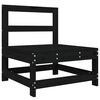 vidaXL Salon de jardin 3 pcs noir bois massif de pin