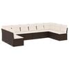 vidaXL Salon de jardin 10 pcs avec coussins marron r&eacute;sine tress&eacute;e