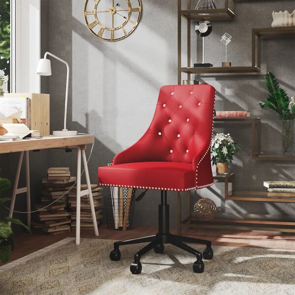 vidaXL Chaise pivotante de salle &agrave; manger Rouge bordeaux Velours