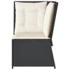 vidaXL Canap&eacute; d'angle de jardin avec coussins noir r&eacute;sine tress&eacute;e