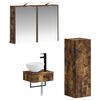 vidaXL Ensemble d'armoire de salle de bain 3 pc Ch&ecirc;ne fum&eacute;