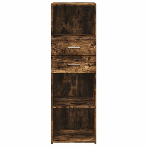 vidaXL Buffet haut ch&ecirc;ne fum&eacute; 40x42,5x124 cm bois d'ing&eacute;nierie