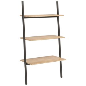 vidaXL &Eacute;tag&egrave;re inclin&eacute;e &agrave; 3 niveaux Marron clair et noir 64x34x116 cm