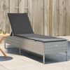 vidaXL Chaise longue avec coussin gris clair r&eacute;sine tress&eacute;e
