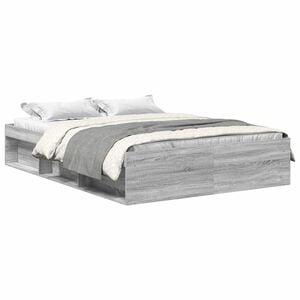 vidaXL Cadre de lit sans matelas sonoma gris 140x200 cm