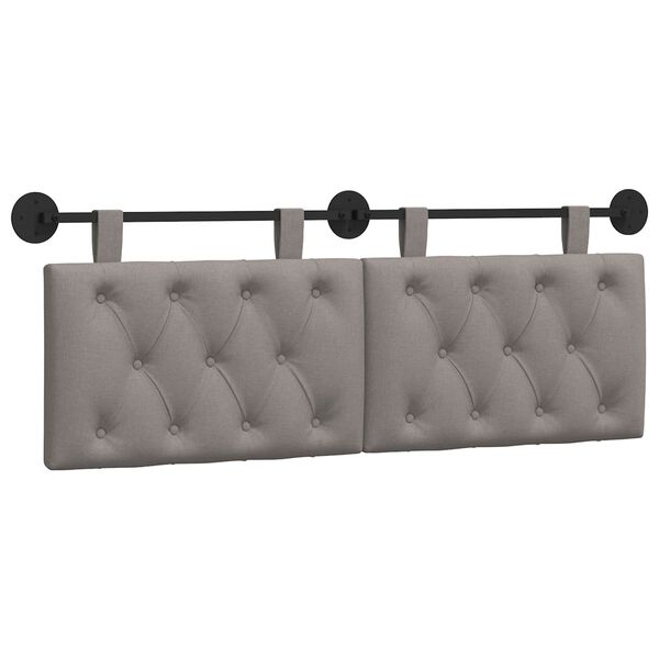 vidaXL T&ecirc;te de lit suspendue Montage mural Taupe 130 x 55 x 7 cm tissu