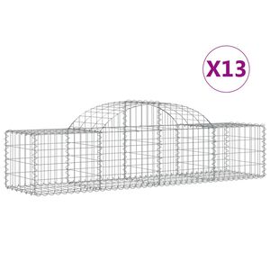 vidaXL Paniers &agrave; gabions arqu&eacute;s 13 pcs 200x50x40/60 cm fer galvanis&eacute;
