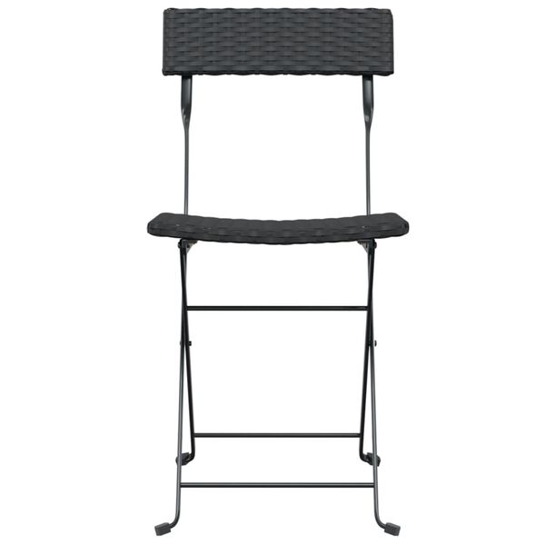vidaXL Chaises de bistrot pliantes lot de 6 Noir R&eacute;sine tress&eacute;e acier