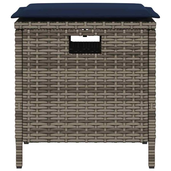 vidaXL Ensemble &agrave; manger de jardin 5 pcs coussins gris r&eacute;sine tress&eacute;e