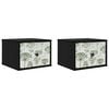 vidaXL Cabinet de chevet mural GOTHA 2 pc Ch&ecirc;ne noir 36 x 33 x 25 cm