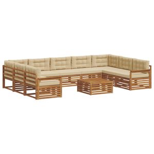 vidaXL Ensemble de canap&eacute;s d'ext&eacute;rieur 10 pc Naturel et Beige