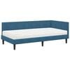 vidaXL Cadre de lit d'angle avec matelas 2 pcs Bleu Velours