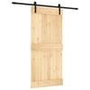 vidaXL Porte coulissante Naturel et noir 95 x 210 cm