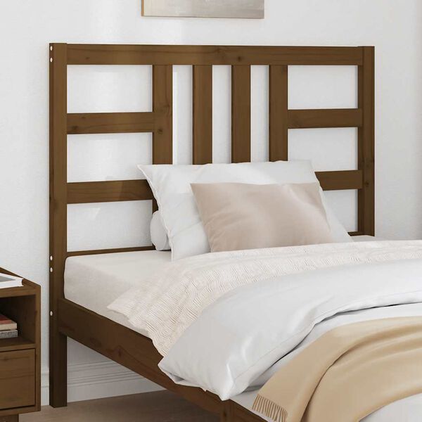 vidaXL T&ecirc;te de lit Marron miel 106x4x100 cm Bois massif de pin
