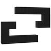 vidaXL Ensemble meuble TV 8 pcs Ch&ecirc;ne noir Bois d'ing&eacute;nierie