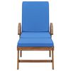 vidaXL Chaises longues avec coussins 2 pcs Bois de teck solide Bleu