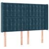 vidaXL T&ecirc;te de lit avec oreilles Bleu fonc&eacute; 147x16x118/128 cm Velours