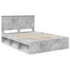 vidaXL Cadre de lit Gris B&eacute;ton 135 x 190 cm Bois de pin massif
