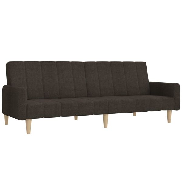 vidaXL Canap&eacute;-lit &agrave; 2 places Marron fonc&eacute; Tissu